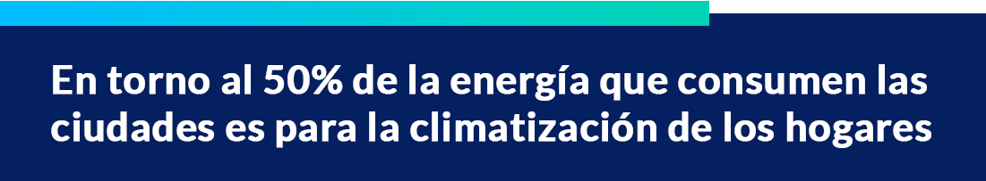 En torno al 50% de la energía que consumen las ciudades es para la climatización de los hogares